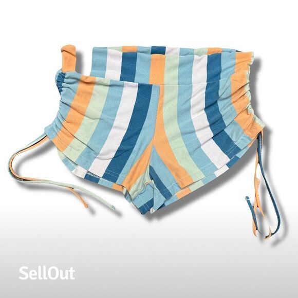 Full Circle Trends Women's Striped Outfit Size L Off-Shoulder High-Waist Set - Picture 3 of 9